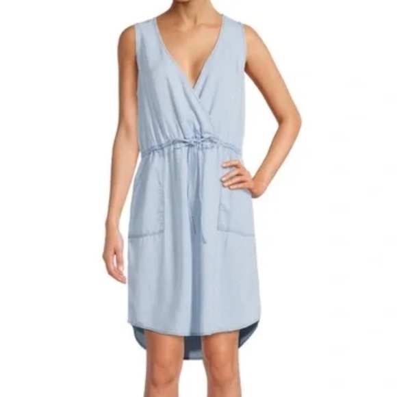 Time & Tru Surplus Dress Chambray Size L - Picture 1 of 11